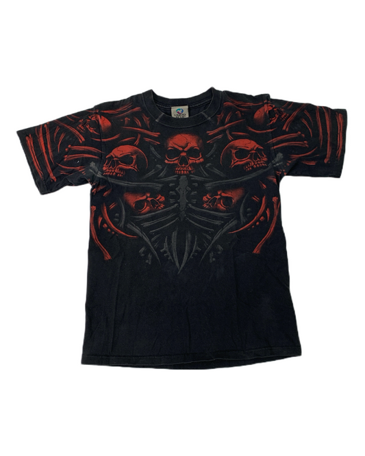 Liquid Blue Red Skull T-Shirt - S