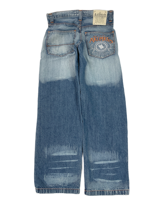 Akademiks Y2K Embroidery Wash Vintage Jeans - 32