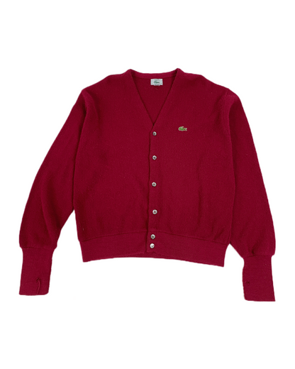 Izod Lacoste Burgundy Vintage Cardigan - L