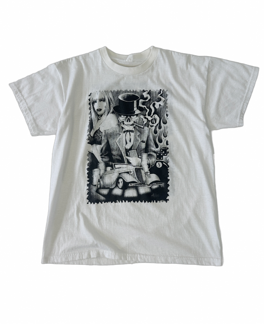 Playera Skull Gang Art Cholo Vintage - M