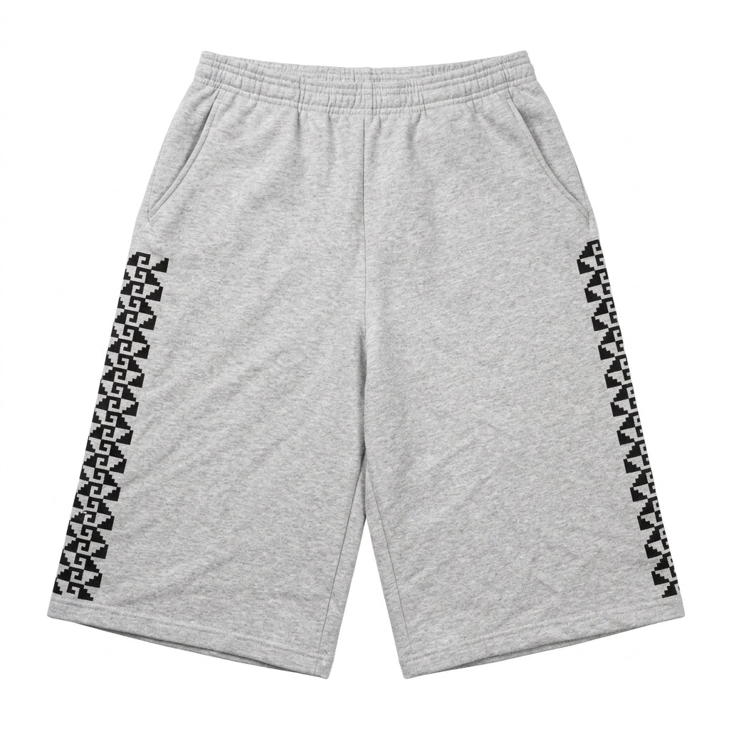 Stepped Baggy Shorts - Grey