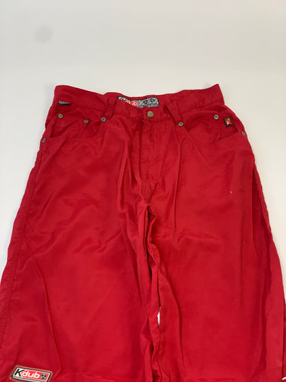 Kdub Kikwear Red Vintage Raver Baggy Flash Pants - 34