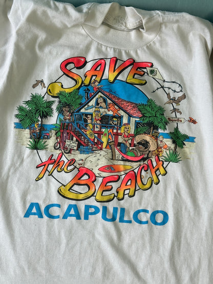 Save the Beach Acapulco Vintage  T-Shirt - M