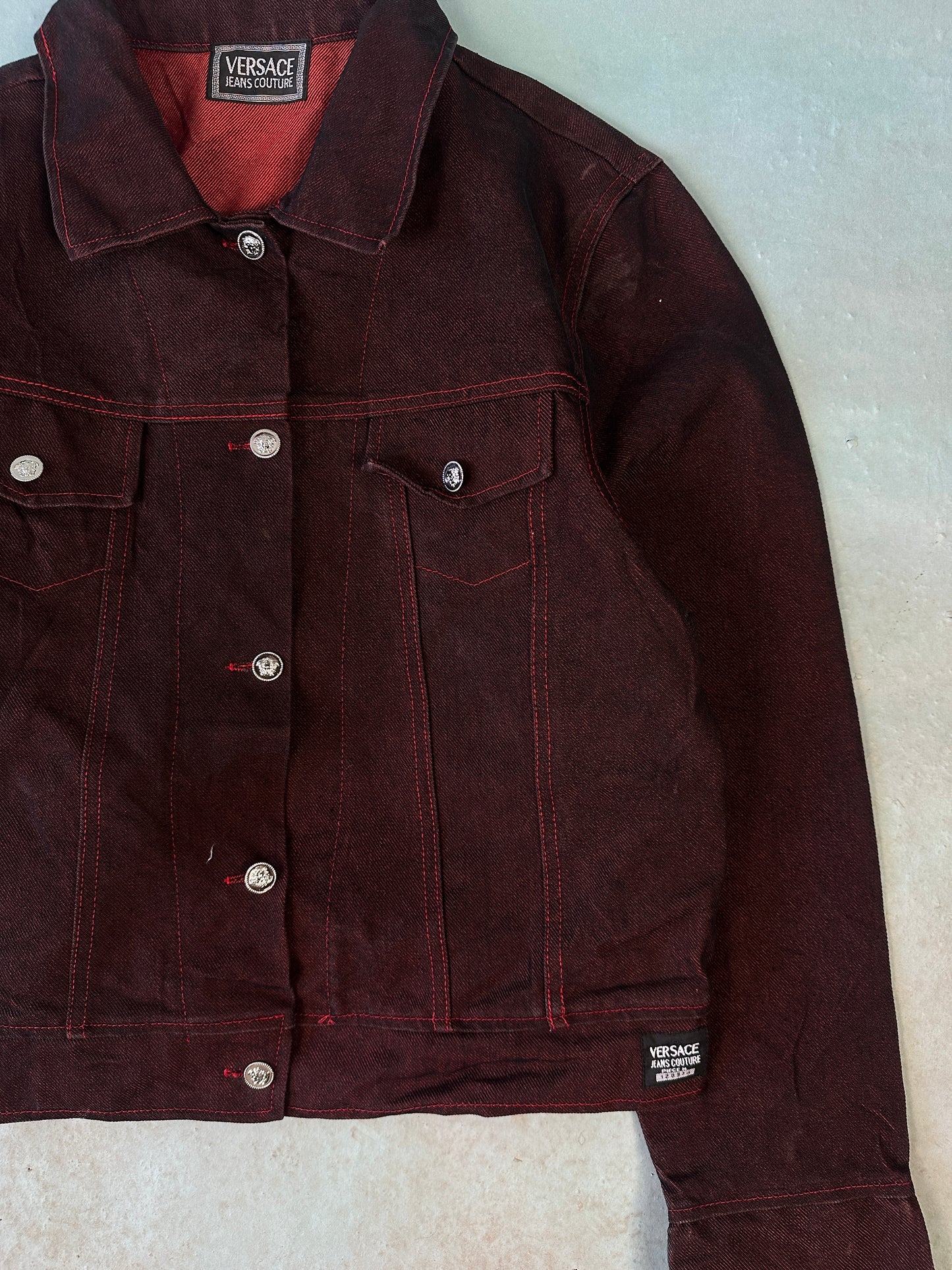 Versace Red Denim Vintage Jacket - M