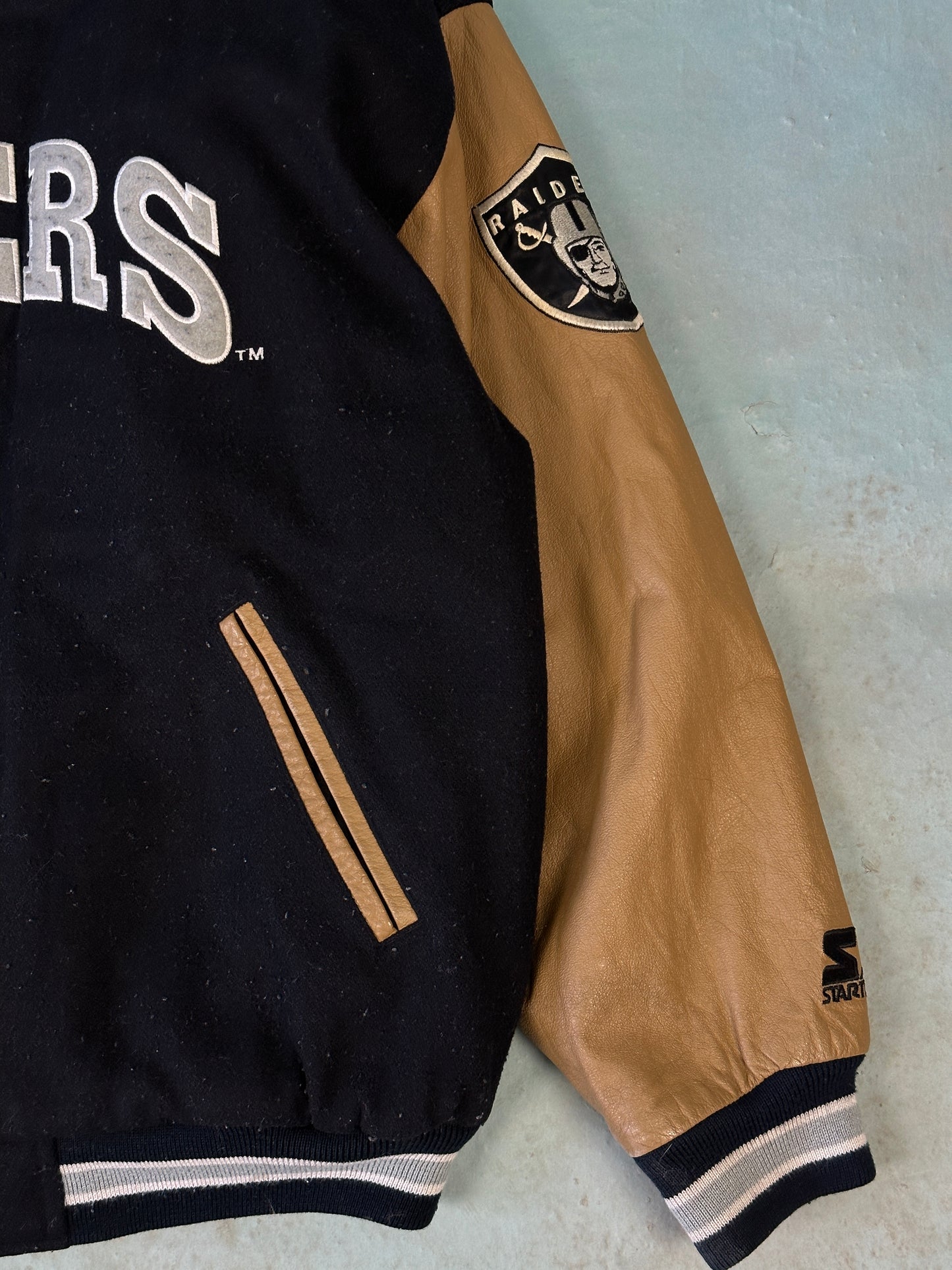 Raiders Starter Vintage Bomber Jacket - XL