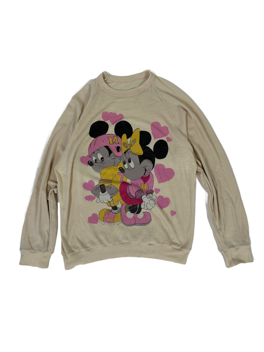 Mickey Minnie 80's Vintage  Crewneck - L