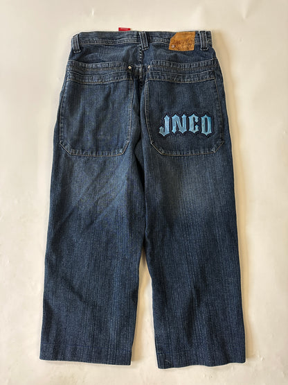 JNCO Spellout Logo Vintage Baggy Jeans (Cropped) - 36 x 26