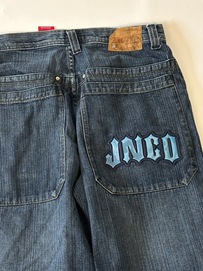 JNCO Spellout Logo Vintage Baggy Jeans (Cropped) - 36 x 26