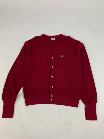 Izod Lacoste Burgundy Vintage Cardigan - L