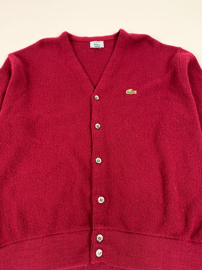 Izod Lacoste Burgundy Vintage Cardigan - L