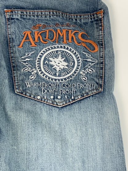 Akademiks Y2K Embroidery Wash Vintage Jeans - 32