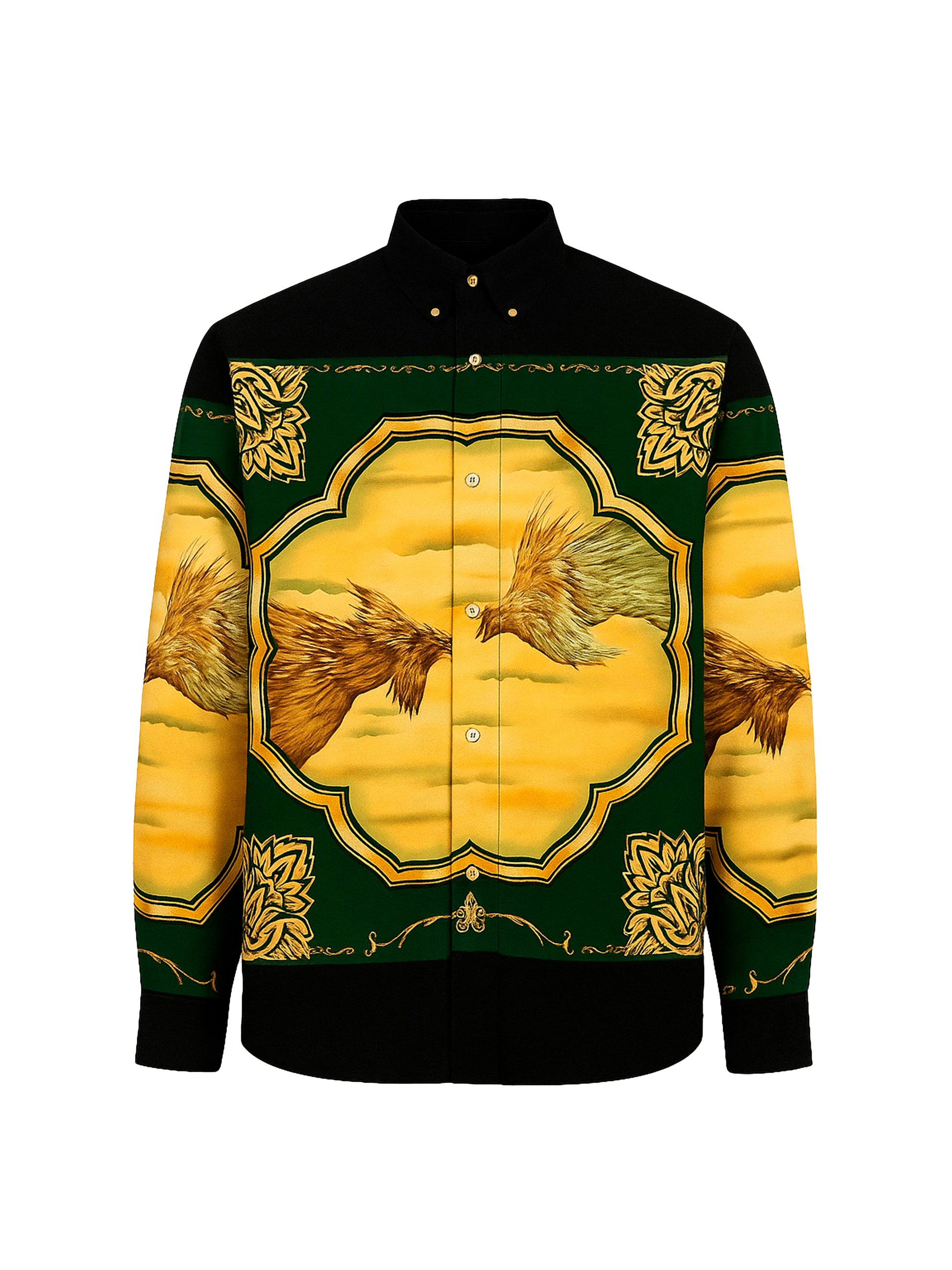 camisa gallos satinada