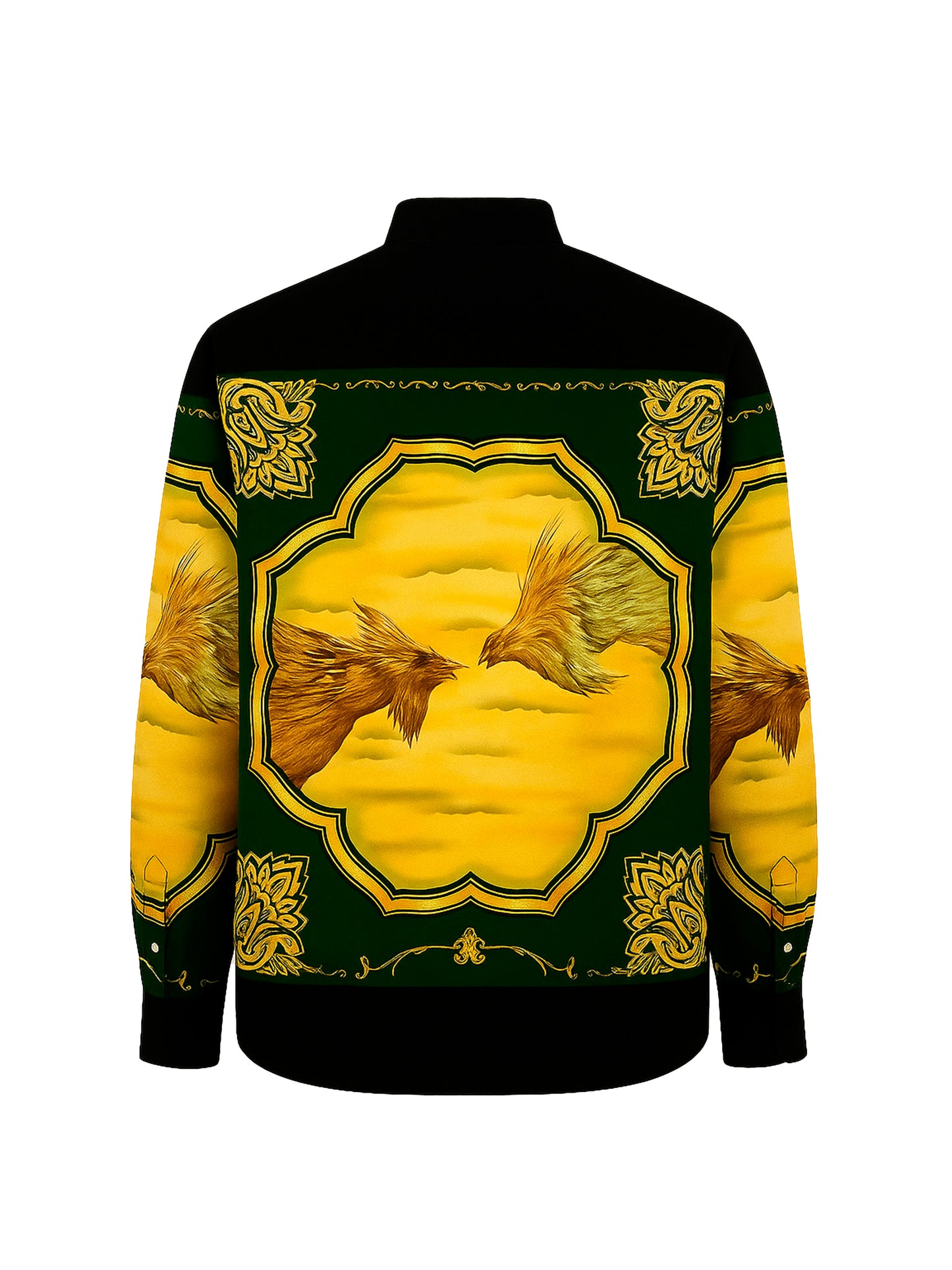 rooster fight satin shirt