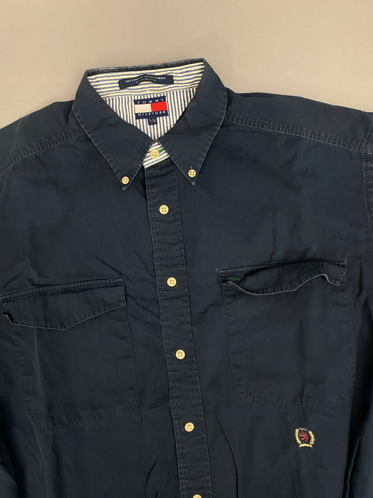 Camisa Tommy Azul 90's - L