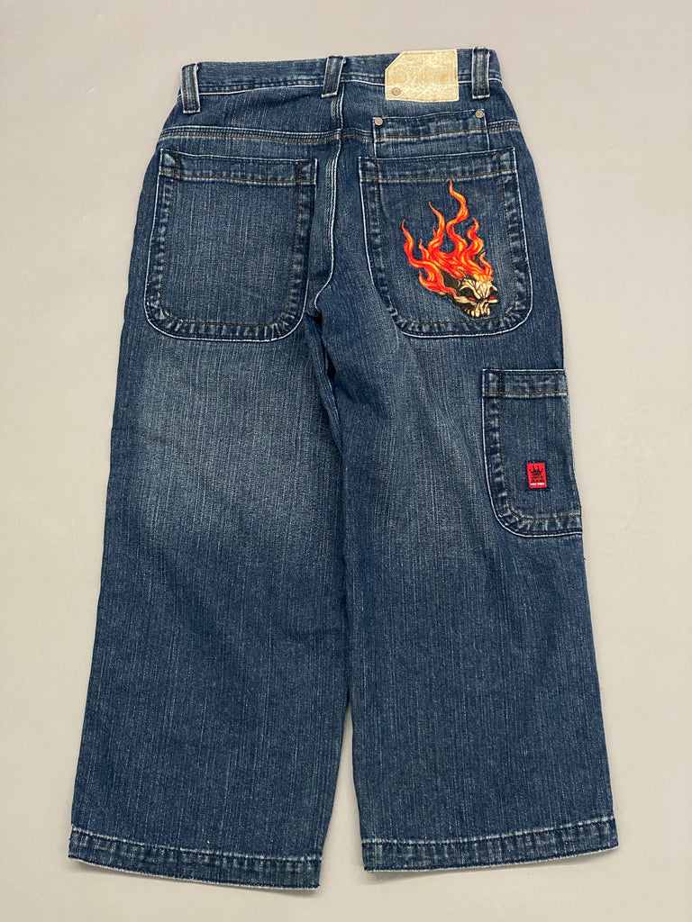 Load image into Gallery viewer, JNCO Flame Skull Vintage Jeans - 28