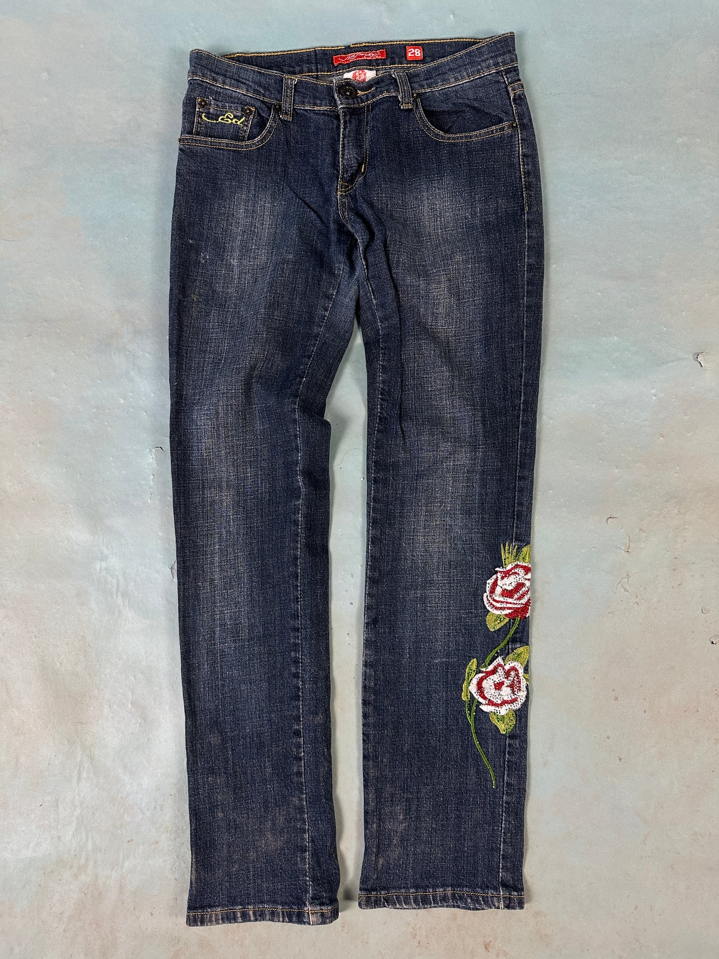 Ed Hardy Spell Out Skull Vintage Jeans - 28