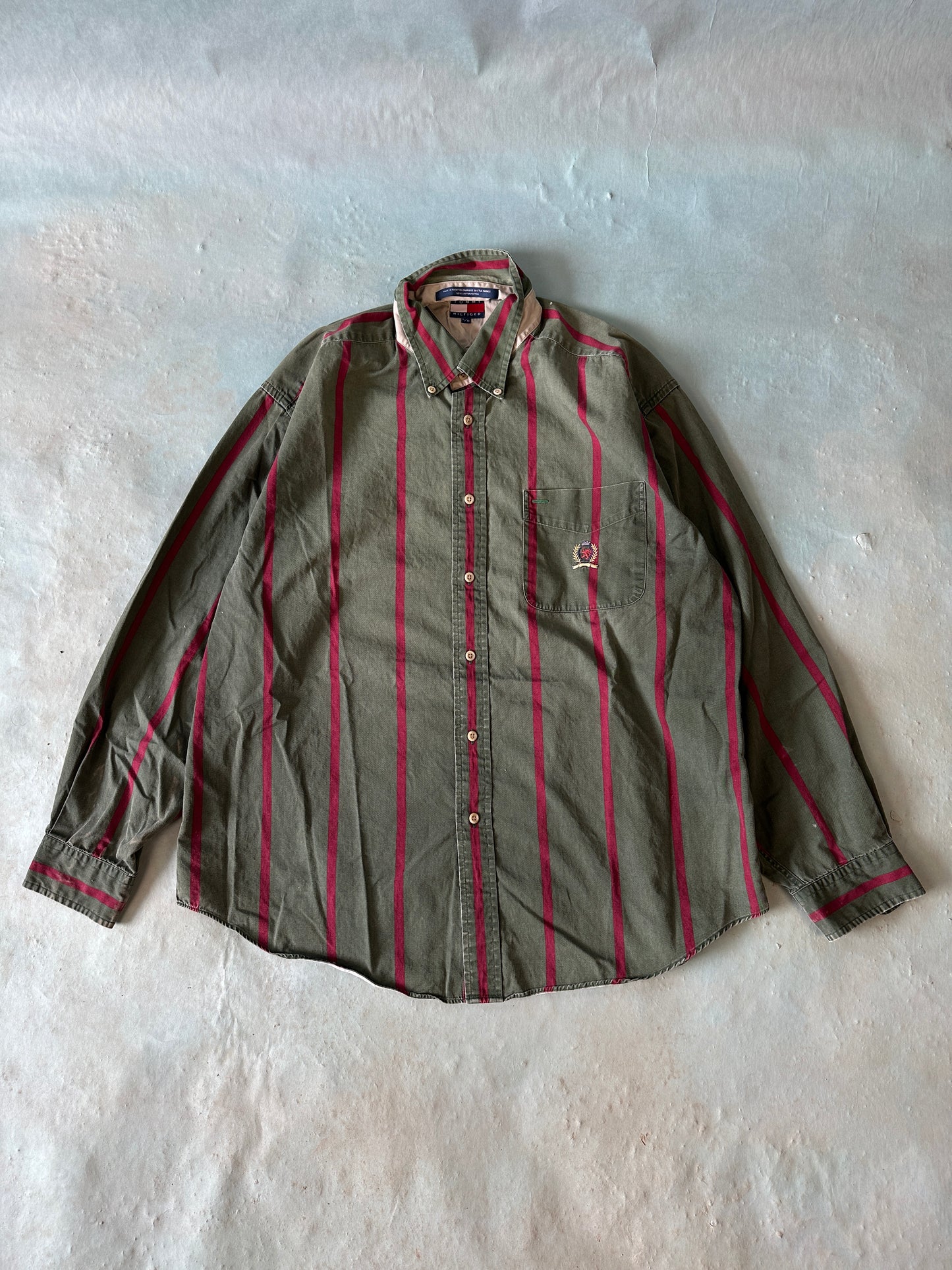 Camisa Tommy Lineas Vintage - L