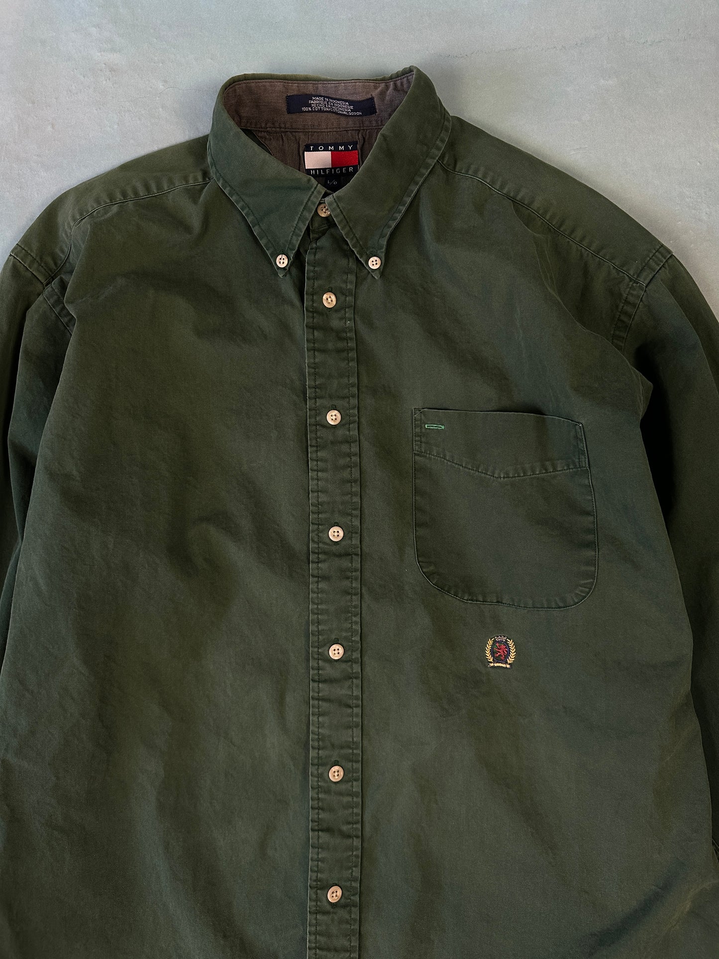 Camisa Tommy Verde Vintage - L