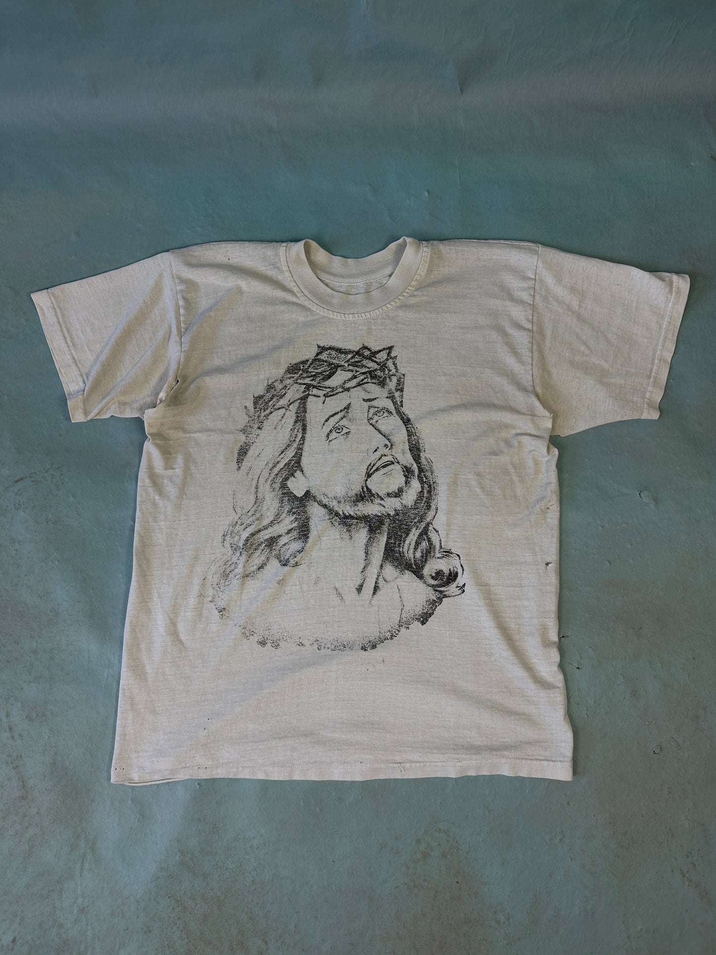 Playera Jesus Faded Vintage - L