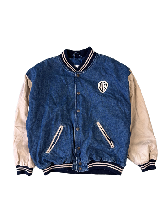 Warner Bros Vintage Denim Bomber Jacket - L
