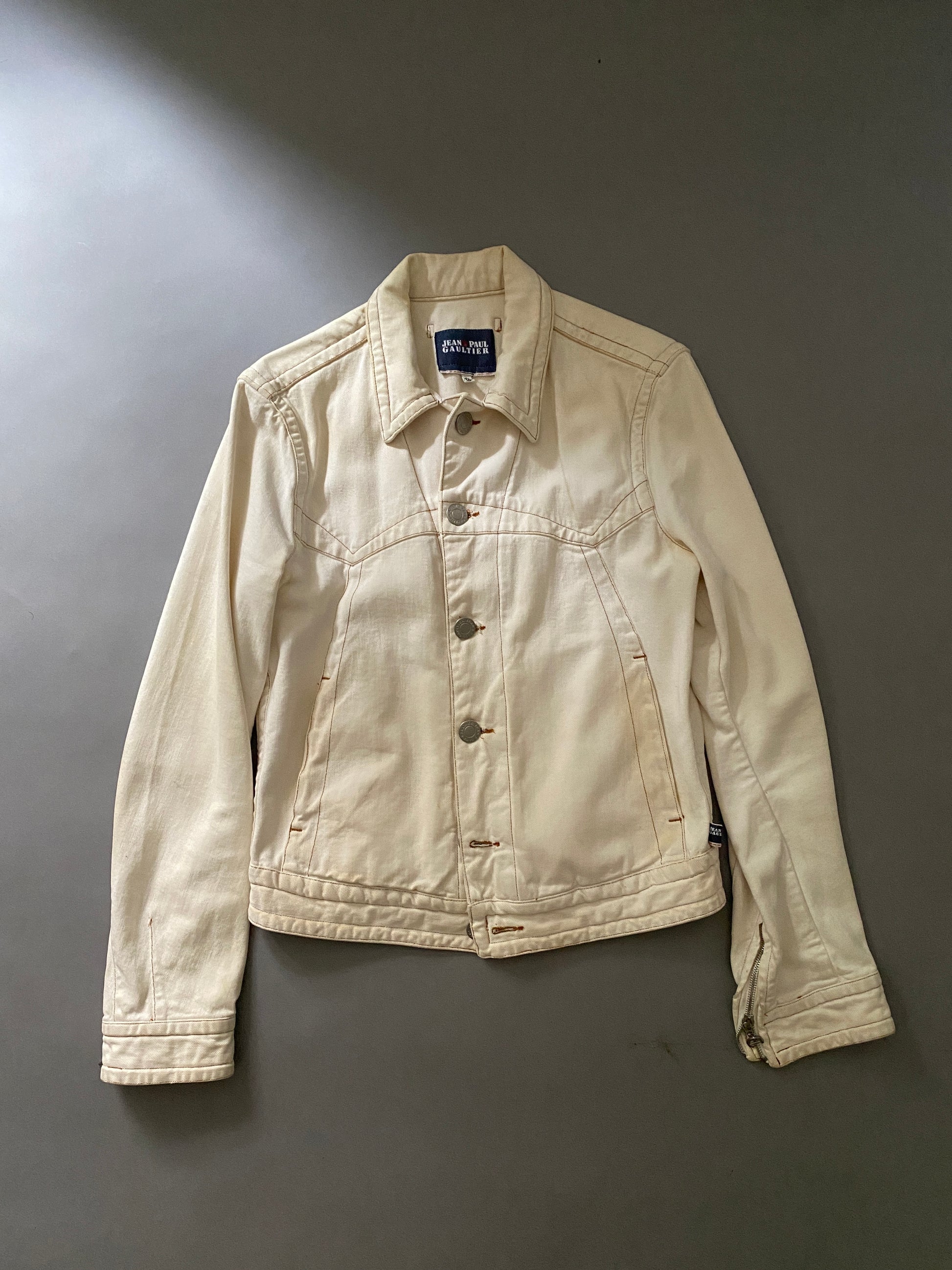 jean paul gaultier vintage jacket white denim