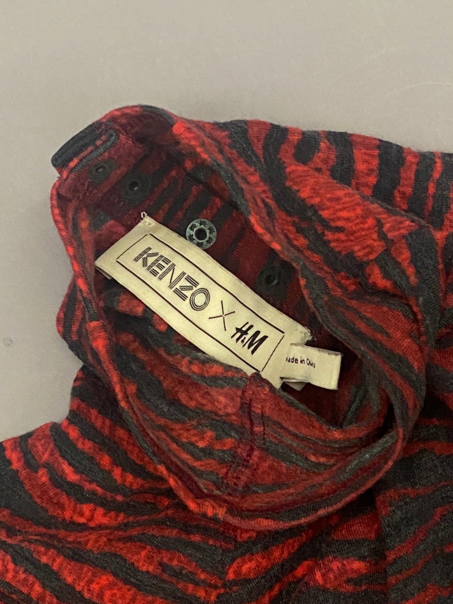Kenzo x HM Animal Print Red Long Sleeve Top