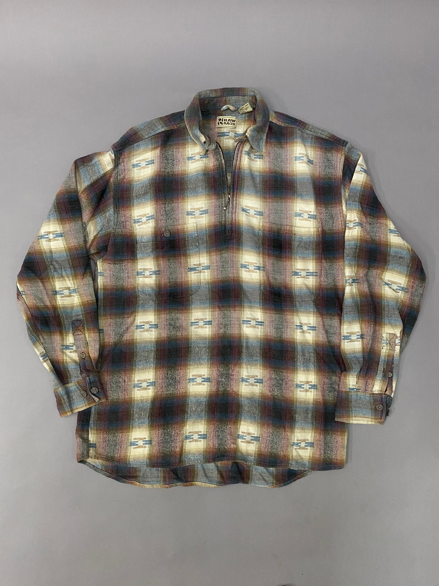 Vintage Half Zip Flannel Shirt