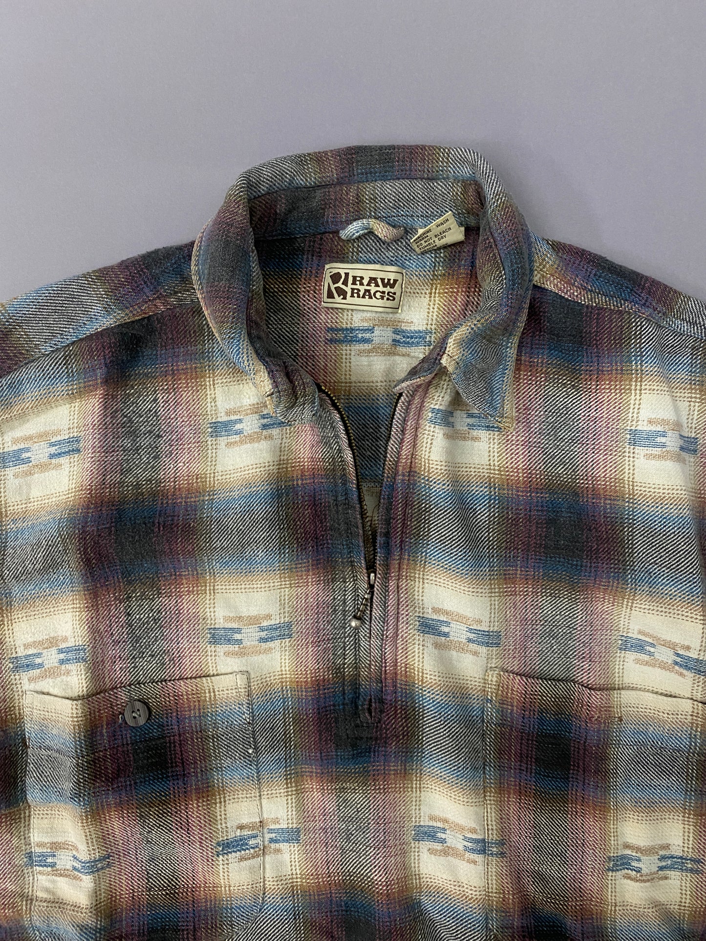 Camisa Flannel Half Zip Vintage