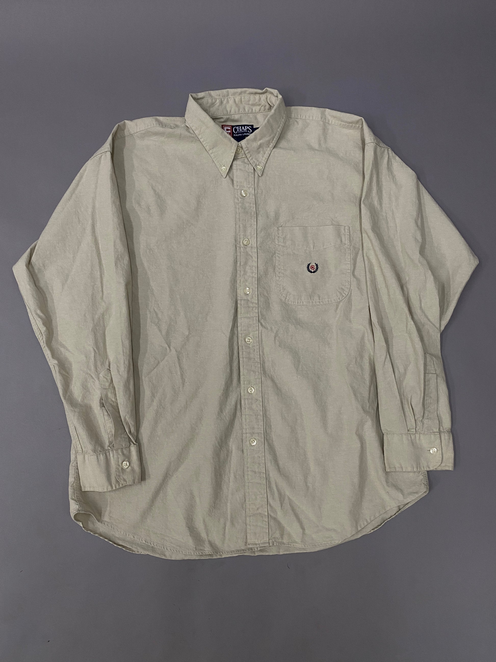 chaps ralph lauren dress shirts Chaps Ralph Lauren Shirt Men Button Up Blue Striped Cotton Long Sleeve 15.5 33