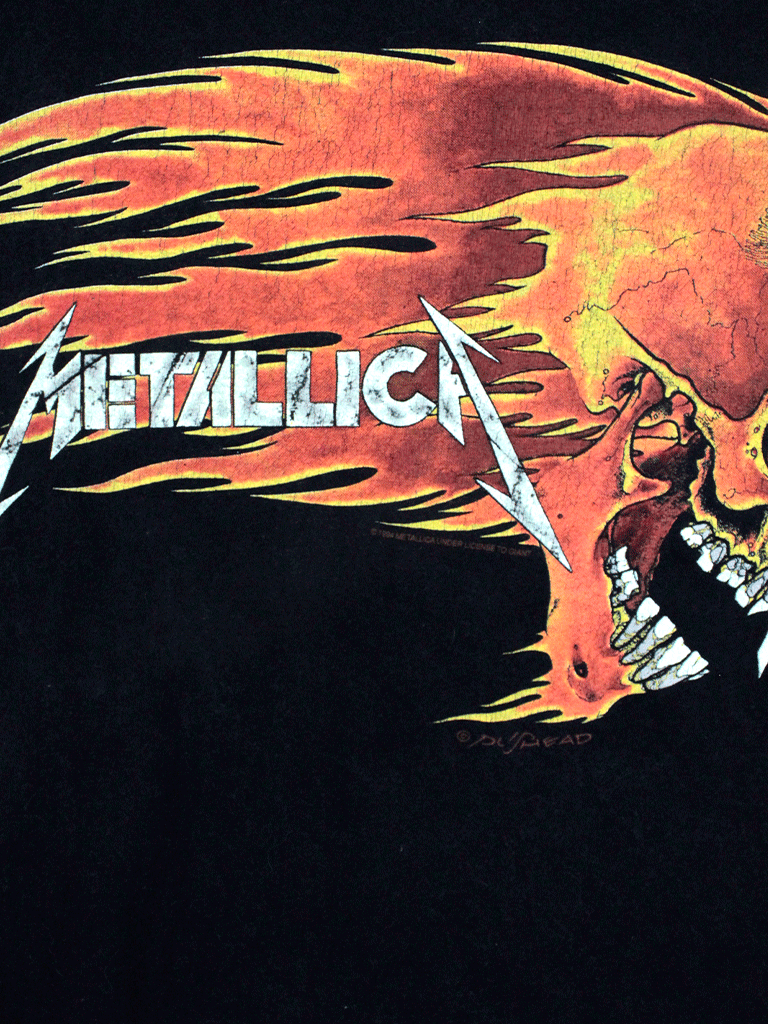 Playera Metallica 1994 Flaming Skull Pushead Vintage