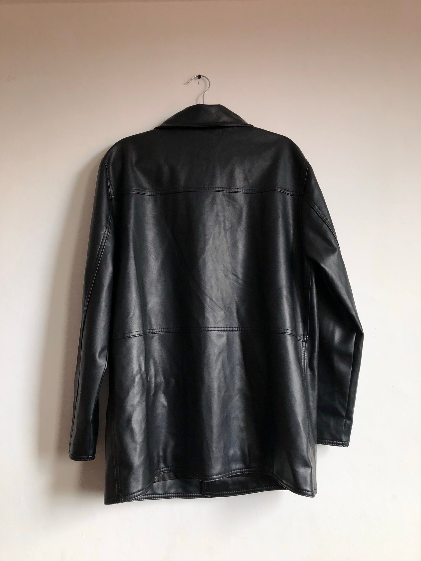 Black Leather Trench Coat