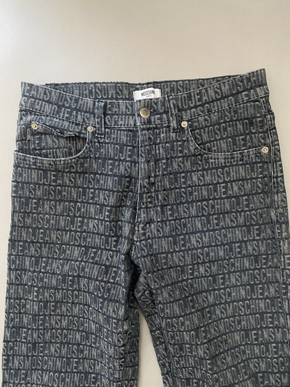 Moschino Monogram All Over Print Vintage Jeans