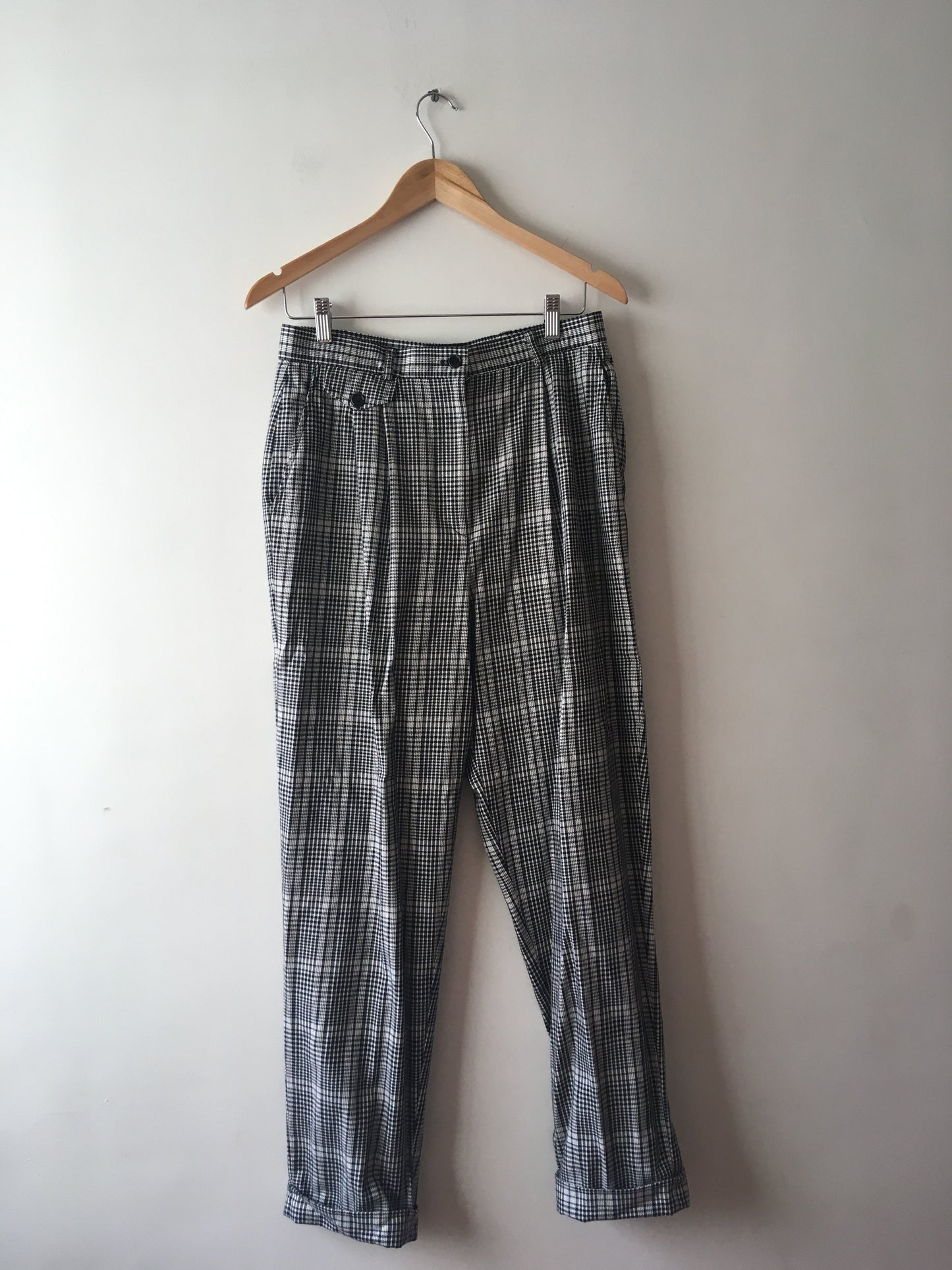Black and white checked pants