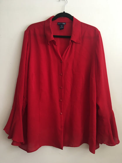 Red Silk Blouse