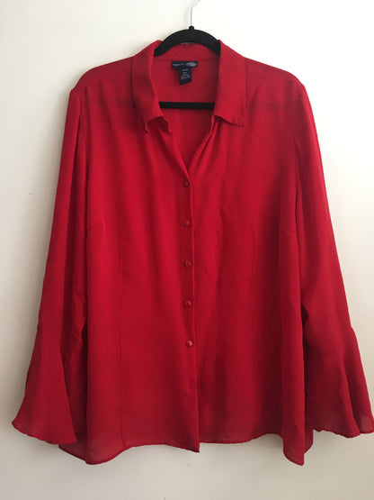 Red Silk Blouse