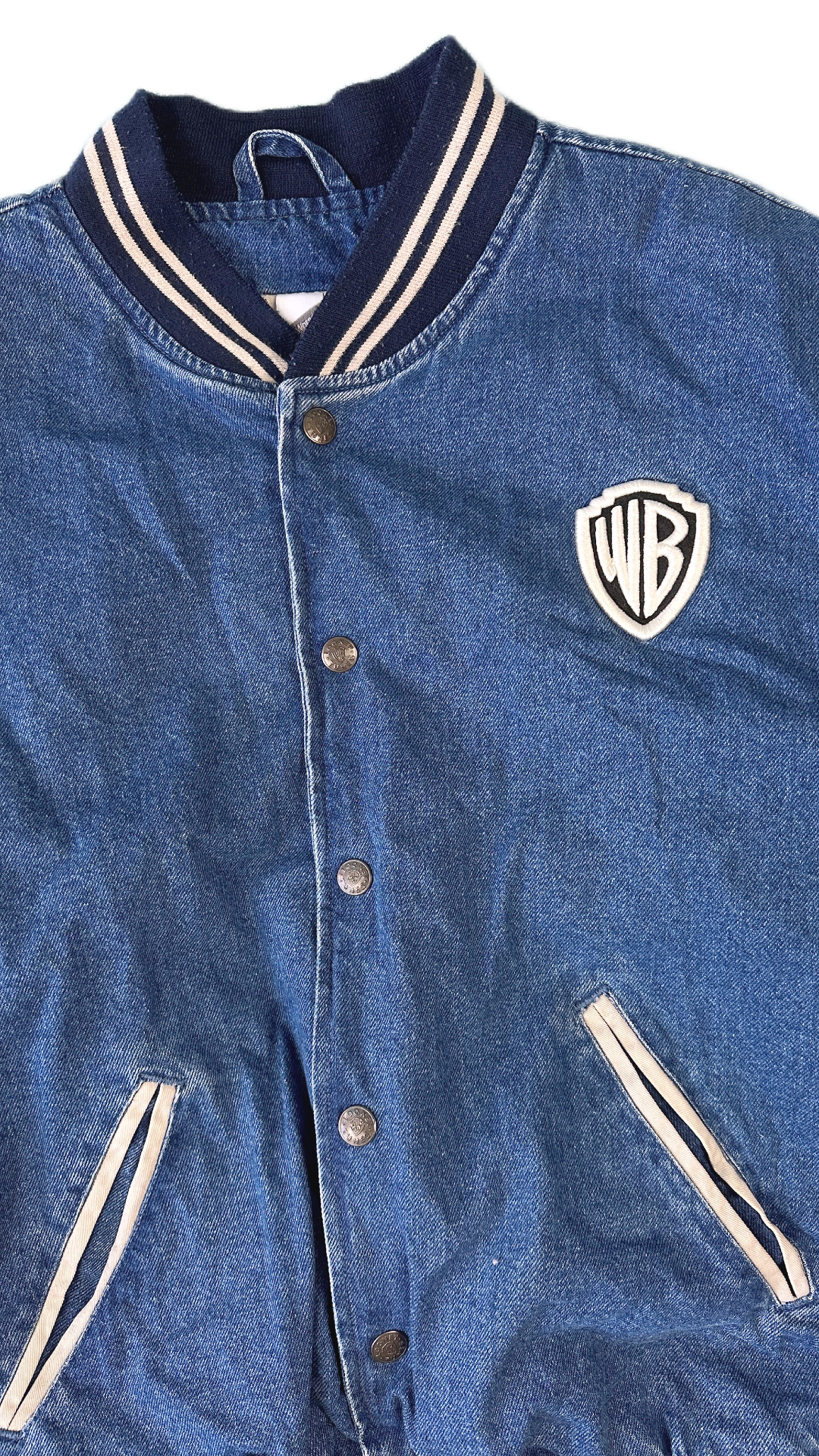 Warner Bros Vintage Denim Bomber Jacket - L