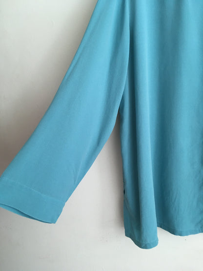 Blue Silk Blouse