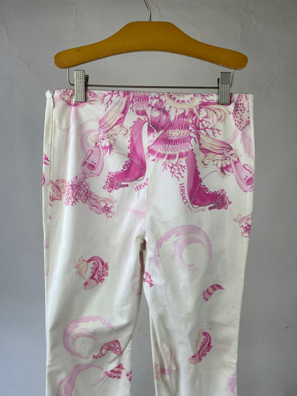 Pink Versace Print Trousers