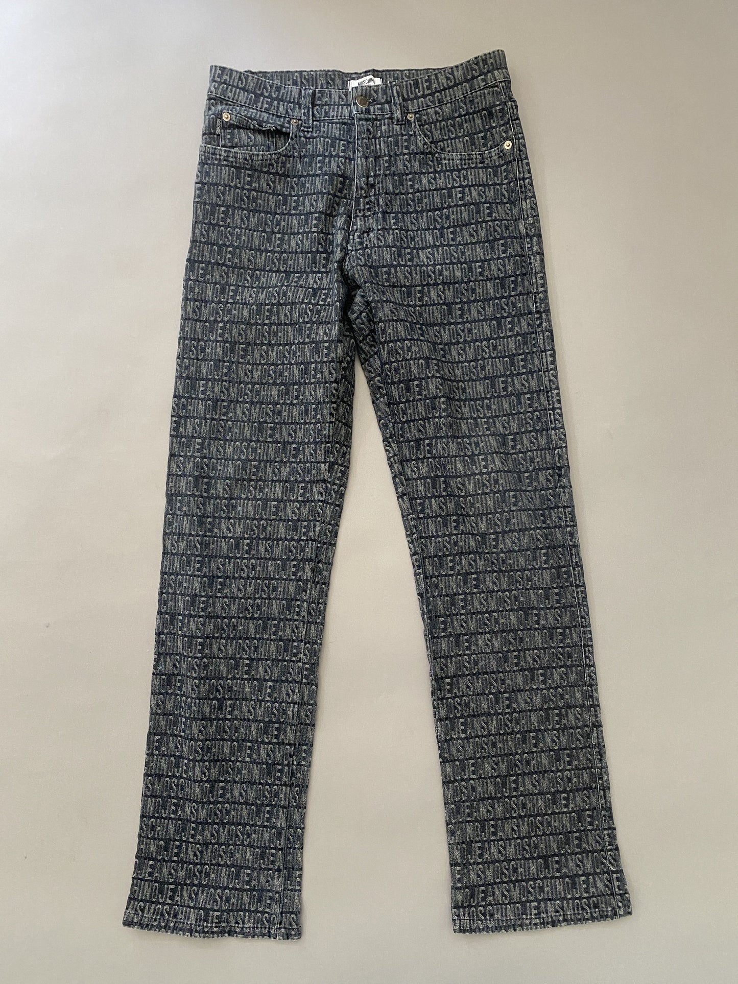 Moschino Monogram All Over Print Vintage Jeans