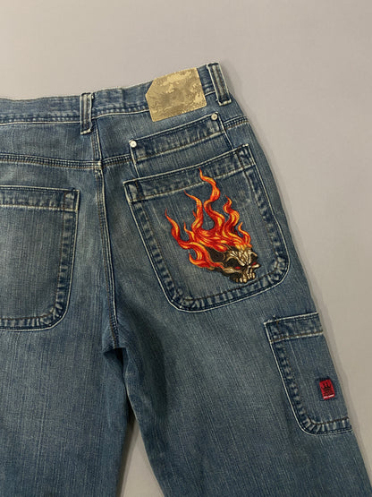 JNCO Flame Skull Vintage Jeans - 30