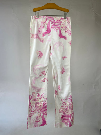 Pink Versace Print Trousers