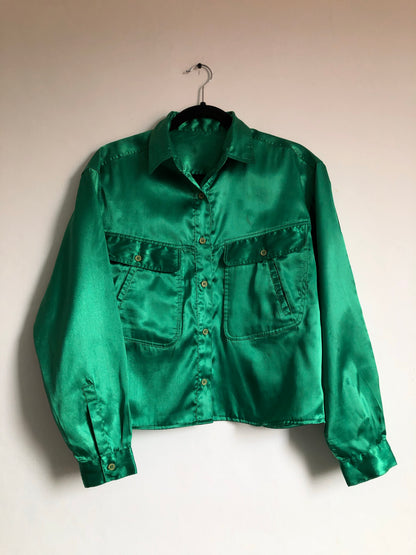 Green Satin Blouse