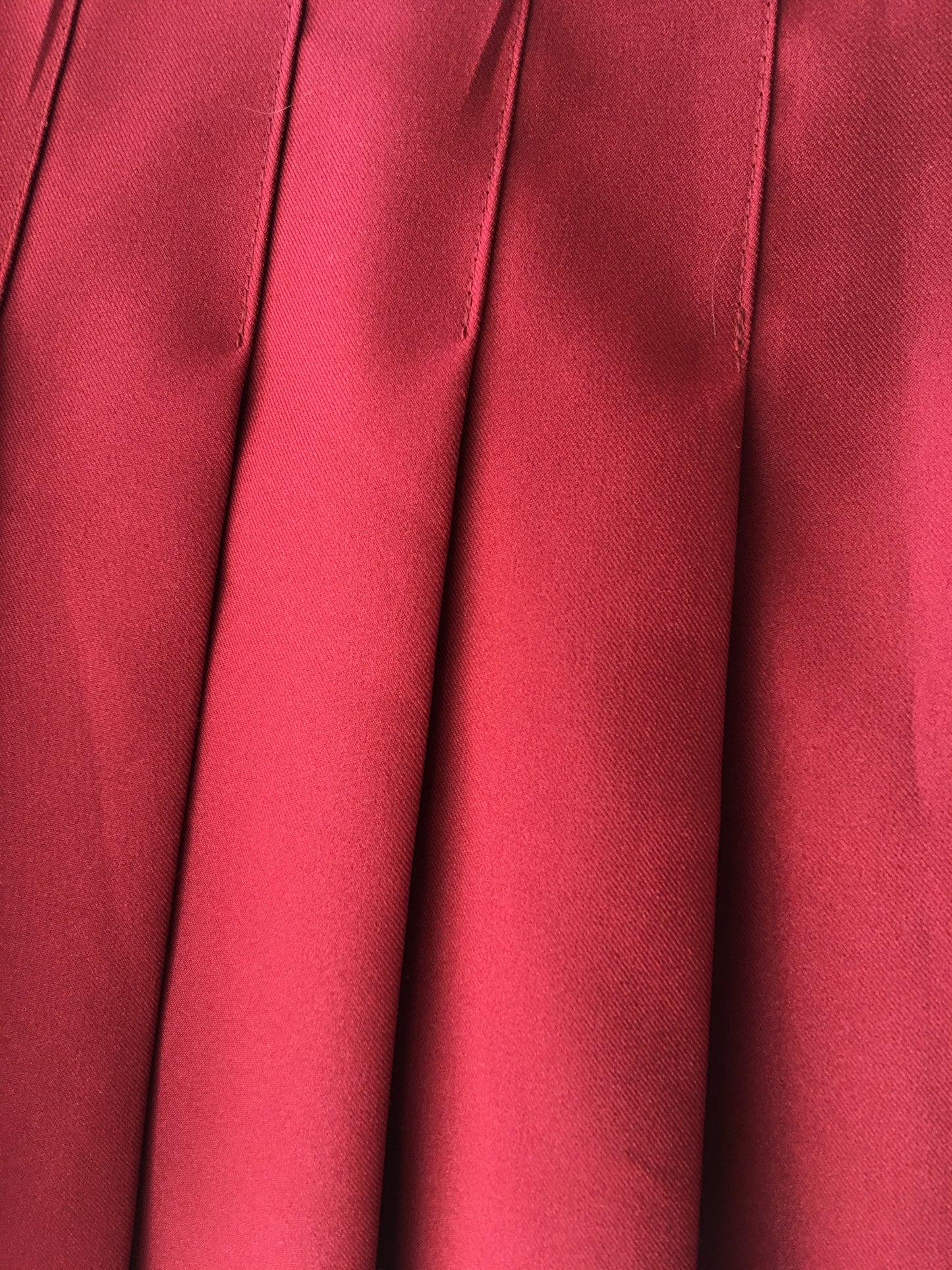 Wine Pleated Skirt