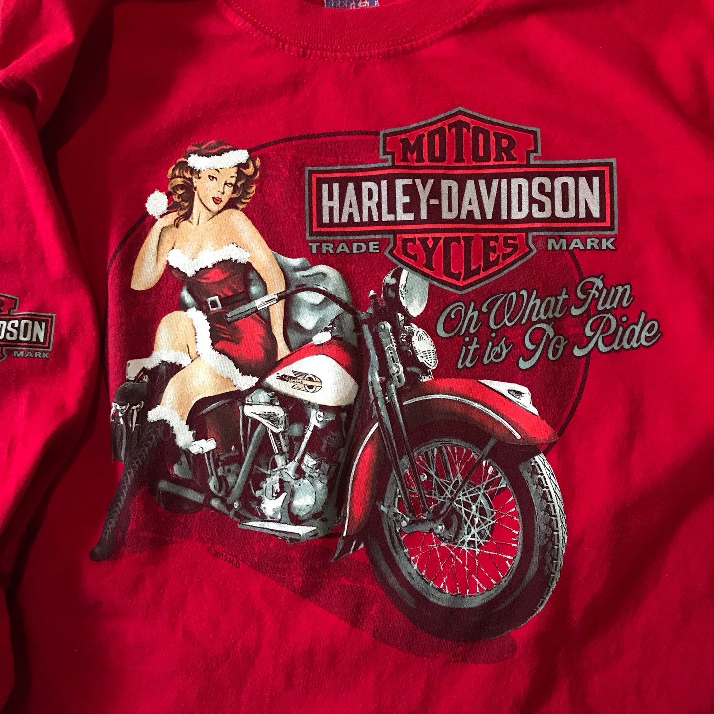 Playera Manga Larga Harley Davidson Feliz Navidad