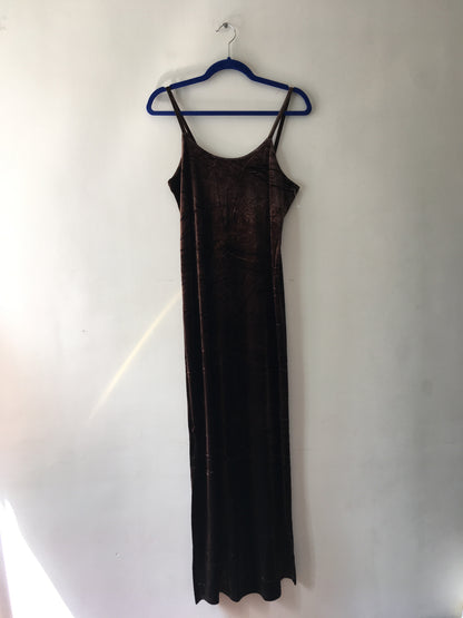 Brown velvet dress