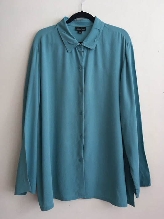 Blue Silk Blouse