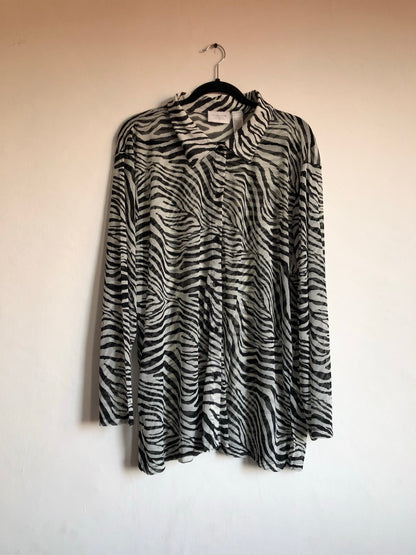 Zebra Mesh Blouse