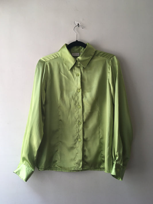 Green Satin Blouse