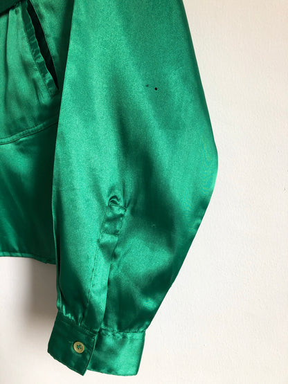 Green Satin Blouse