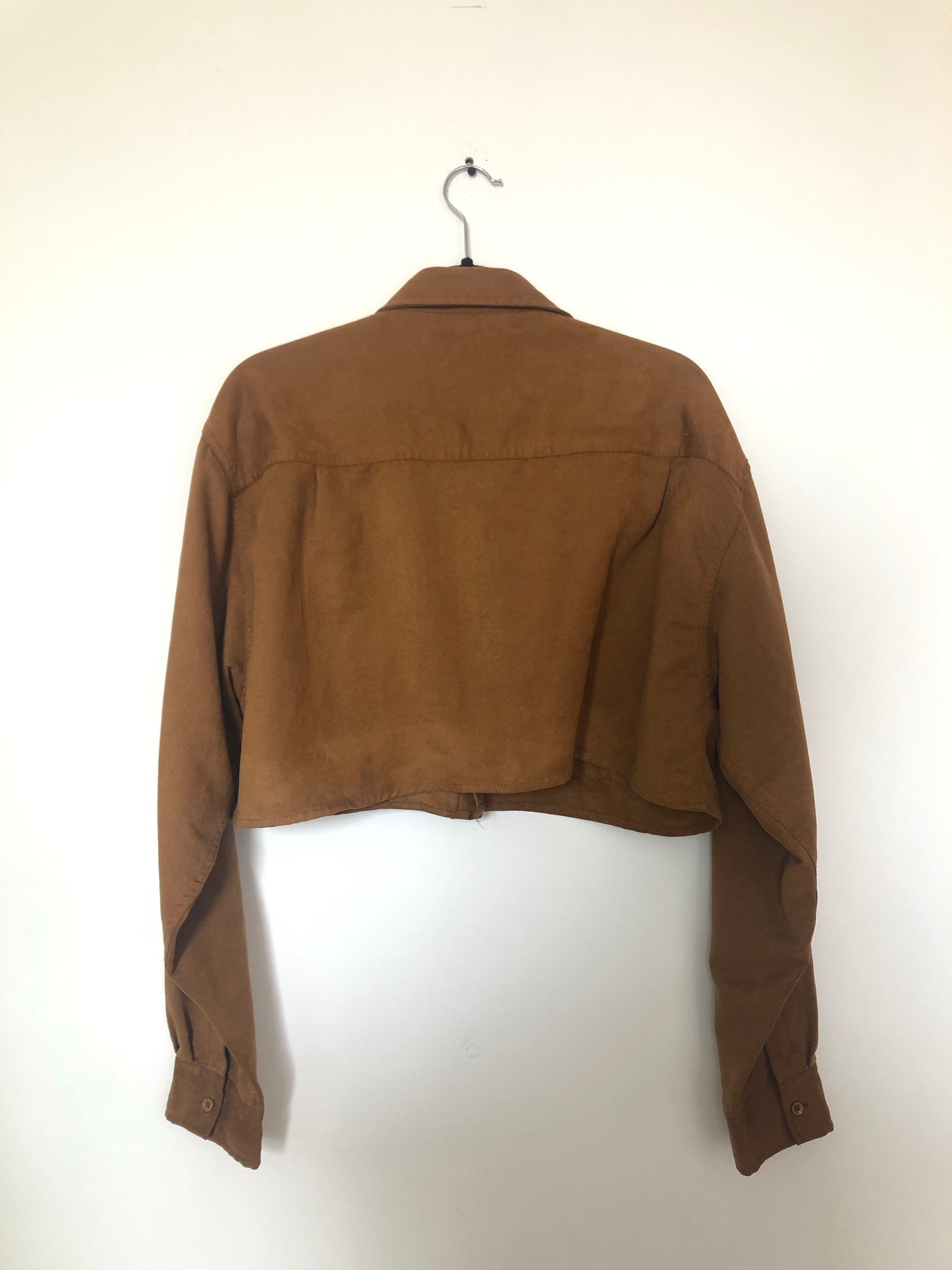 Suede cropped shirt